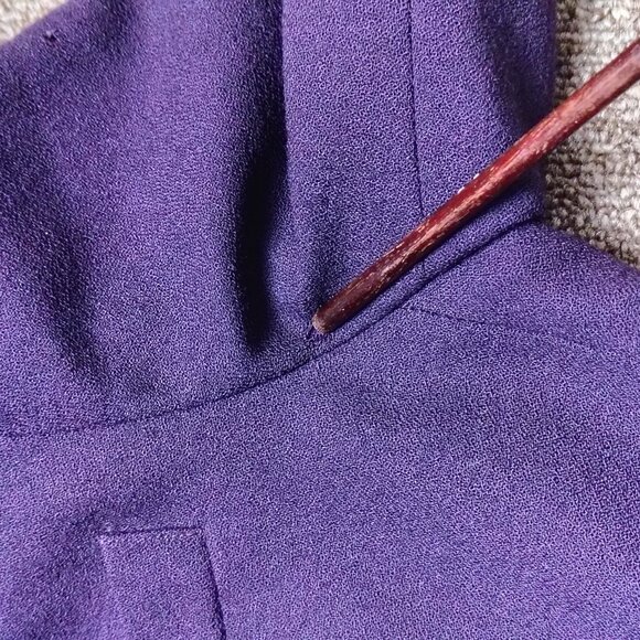 VINTAGE HARVE BENARD Trench Coat Women Petite 4P Wool Classic Tailored Flawed - Picture 5 of 12